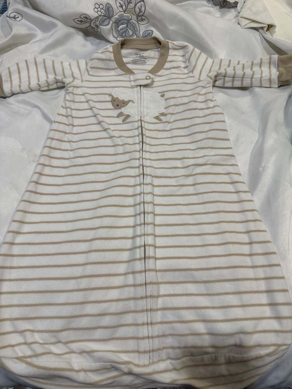 Carter's Striped Sheep Fleece Sleep Bag 3-6 Months